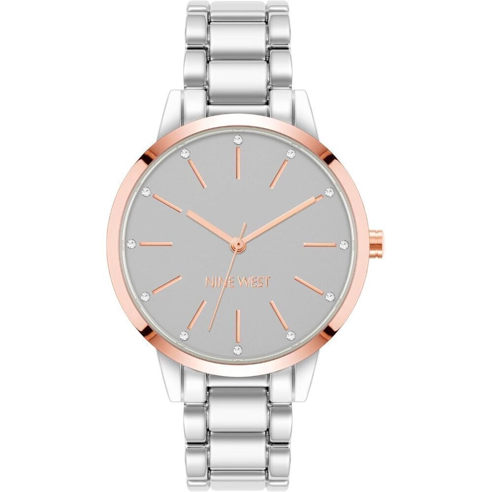 🔥 Women Crystal Accented Bracelet Silver/Rose Gold Mineral Genuine Clasp Watch
